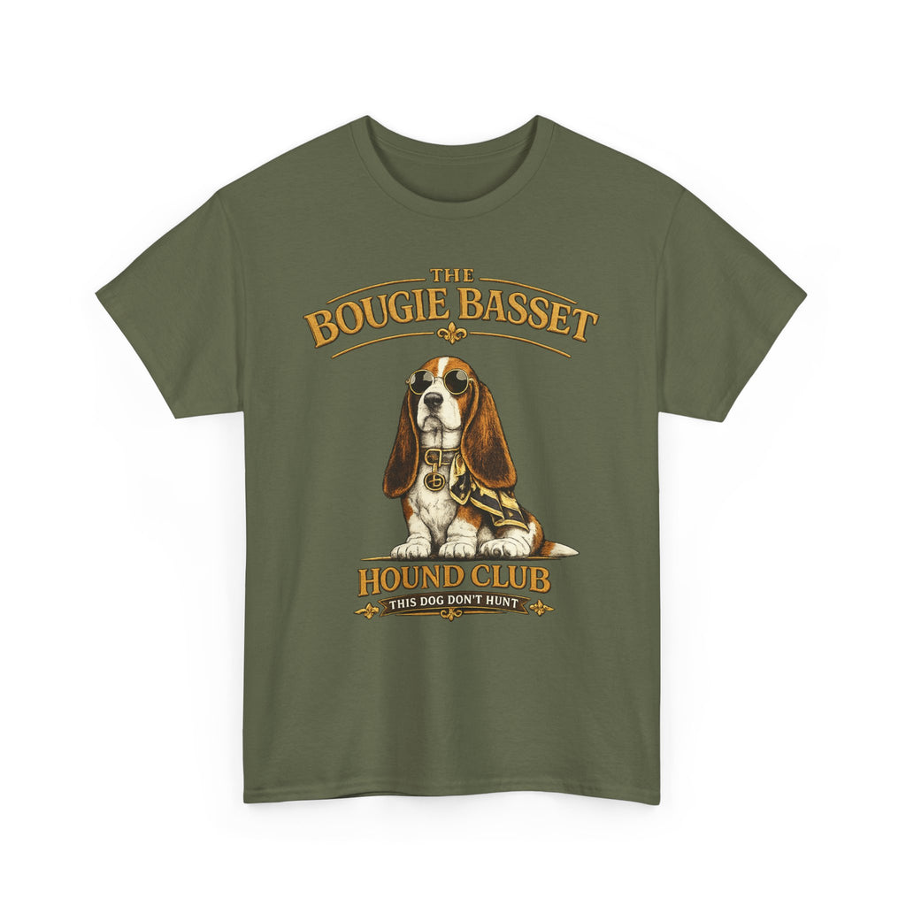 Basset Hound Club T-Shirt – Cute Vintage Basset Hound Graphic Tee " The Bougie Bassett hound Club"
