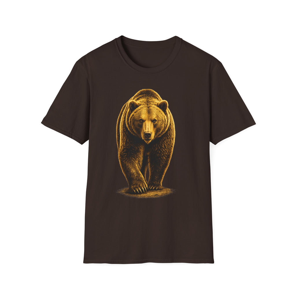 Bear Graphic T-Shirt — Bold Front-Facing Brown Bear Tee