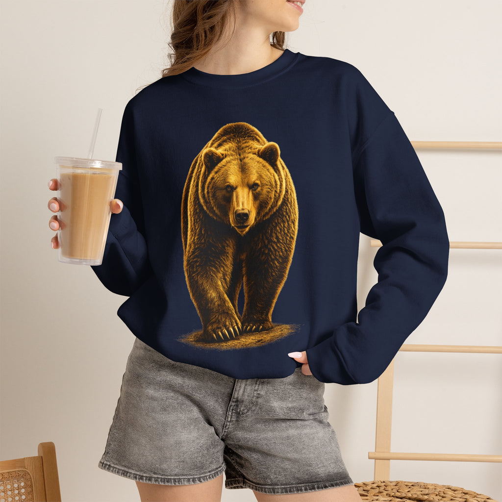 Grizzly Bear Crewneck Sweatshirt — Vintage Wildlife Graphic