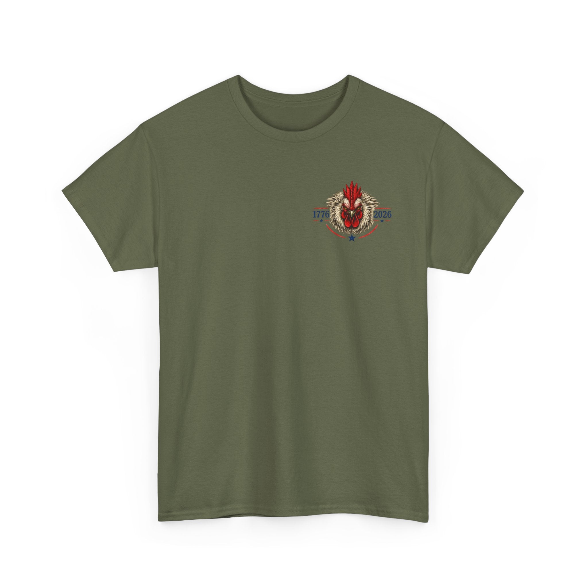 Patriotic Rooster Tee - American Flag Chicken Graphic T-Shirt