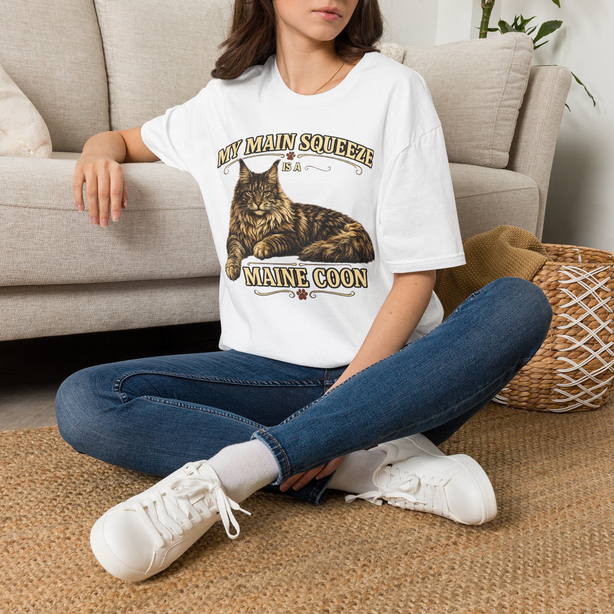 Maine Coon Cat T-Shirt — "My Main Squeeze" Graphic Tee