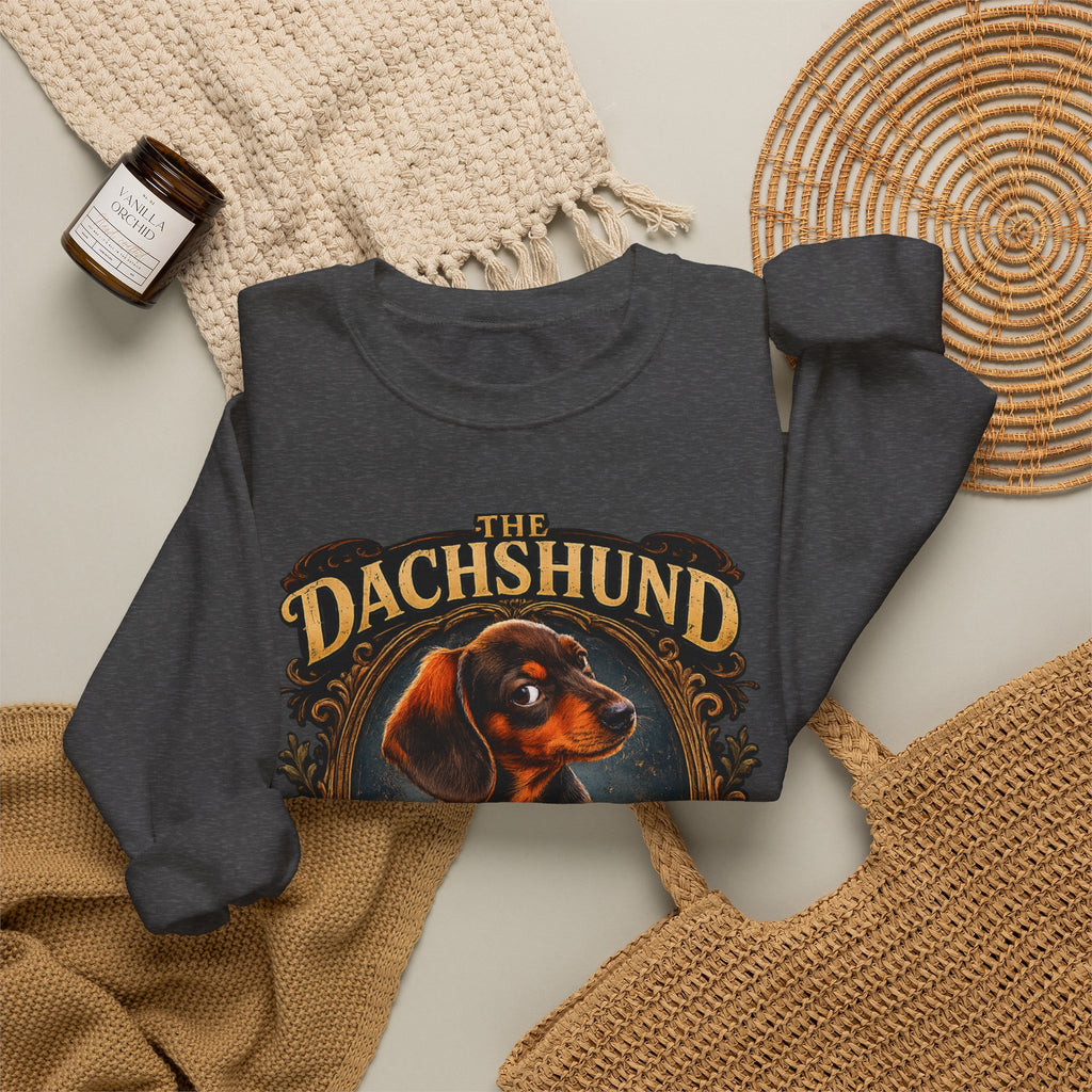 Dachshund Crewneck Sweatshirt - "The Dachshund: The Long and Short of It" Vintage Dog Portrait