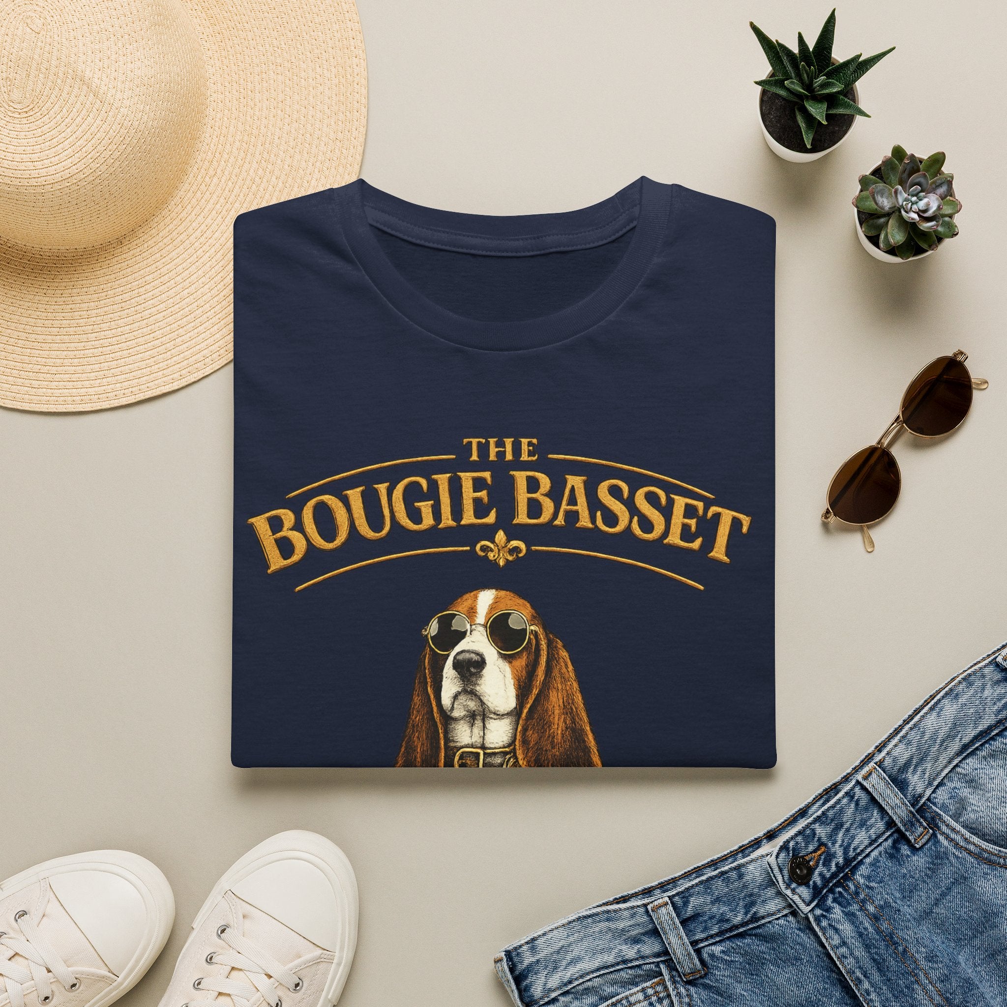 Basset Hound T-Shirt — "The Bougie Basset Hound Club" Graphic Tee