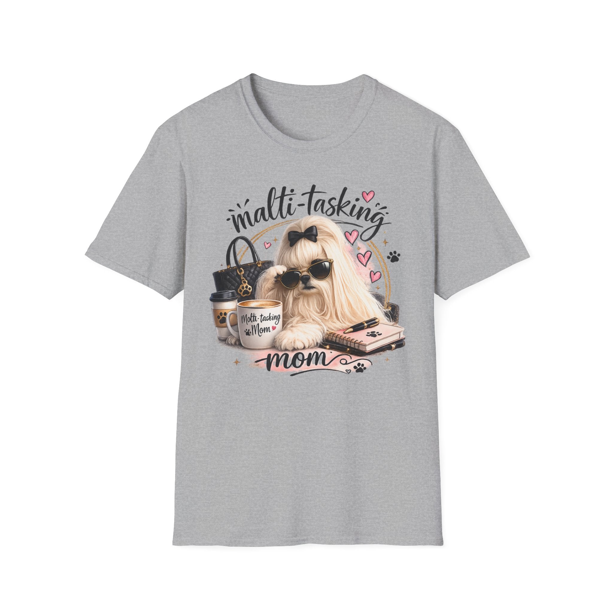 Multi-Tasking Mom T-Shirt — Cute Sunglasses Shih Tzu Graphic