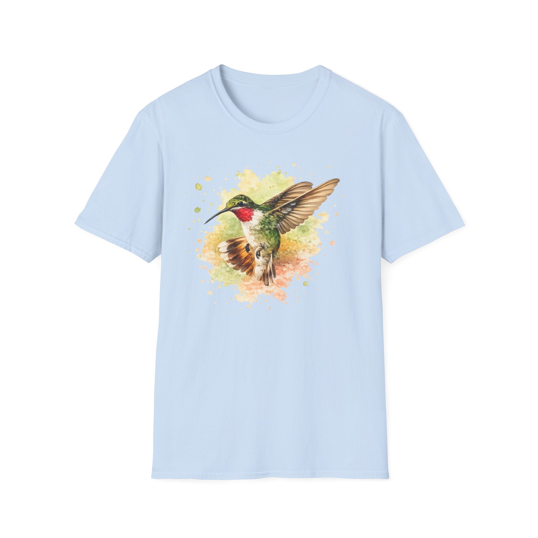 Hummingbird Watercolor T-Shirt — Artistic Bird Nature Tee