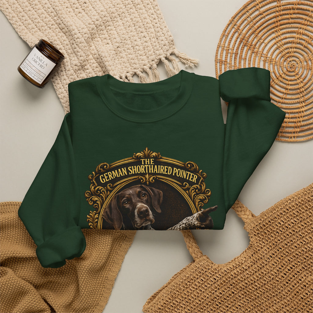 German Shorthaired Pointer -Crewneck Sweatshirt —  "It's Over There" Graphic
