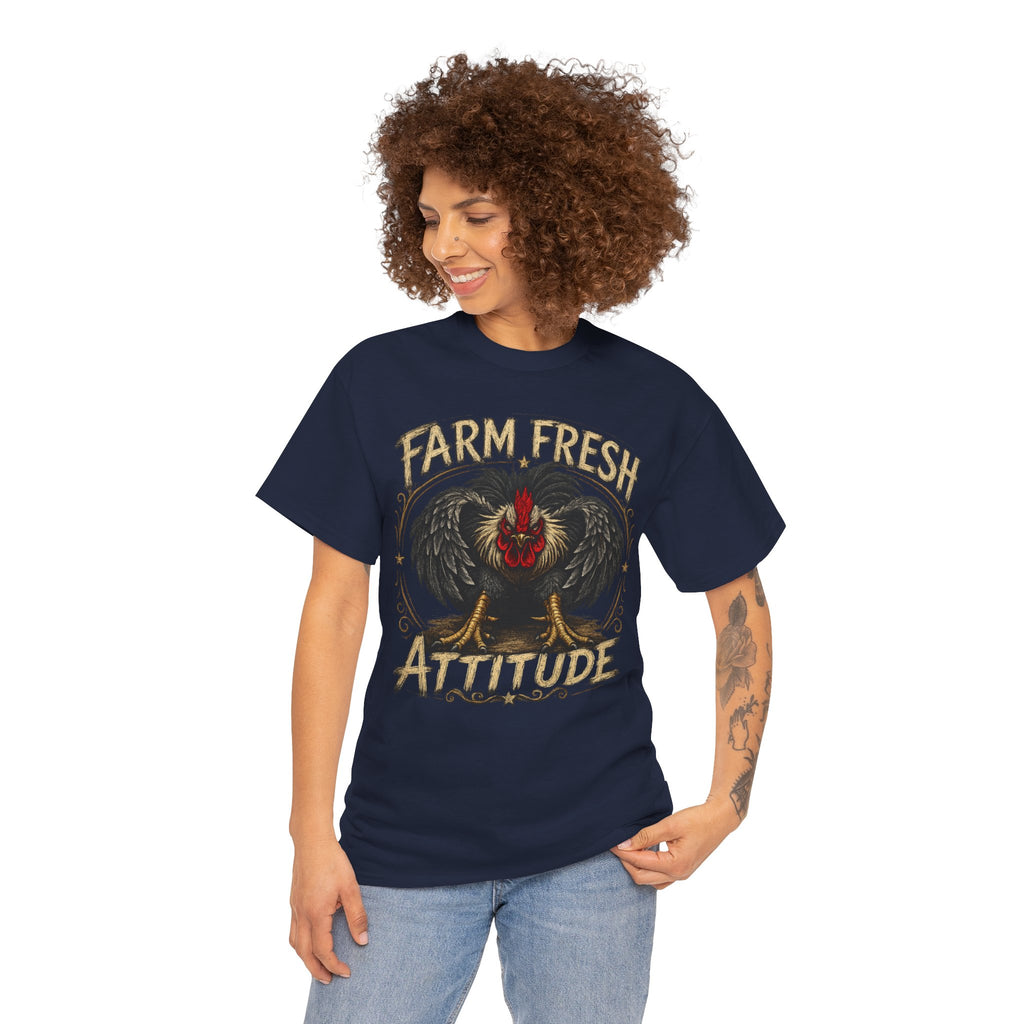 Farm Fresh Attitude T-Shirt — Rooster Vintage Farm Humor Tee