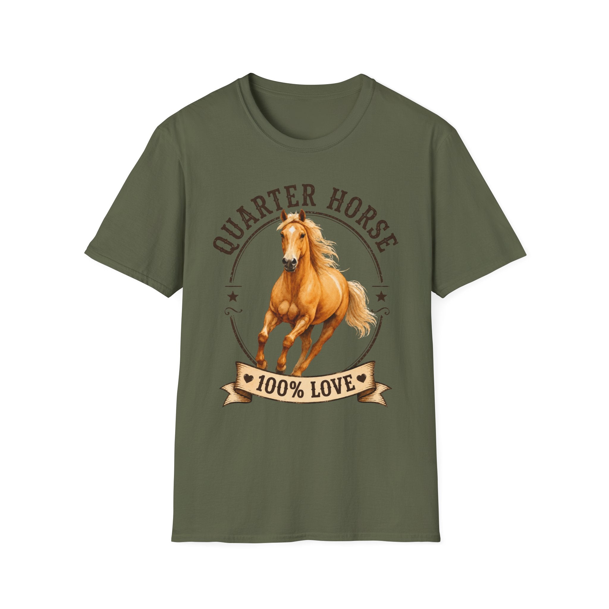 Quarter Horse T-Shirt — 'Quarter Horse 100% Love' Graphic Tee for Horse Lovers