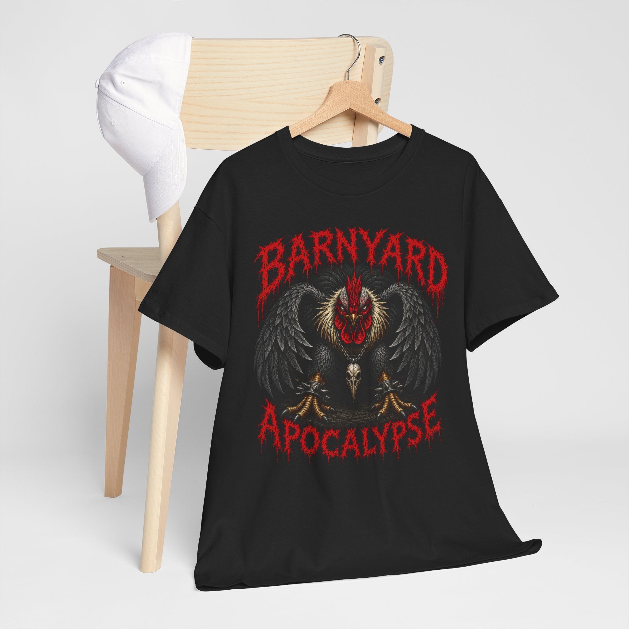 Barnyard Apocalypse Graphic Tee — Dark Rooster Horror Farm Shirt