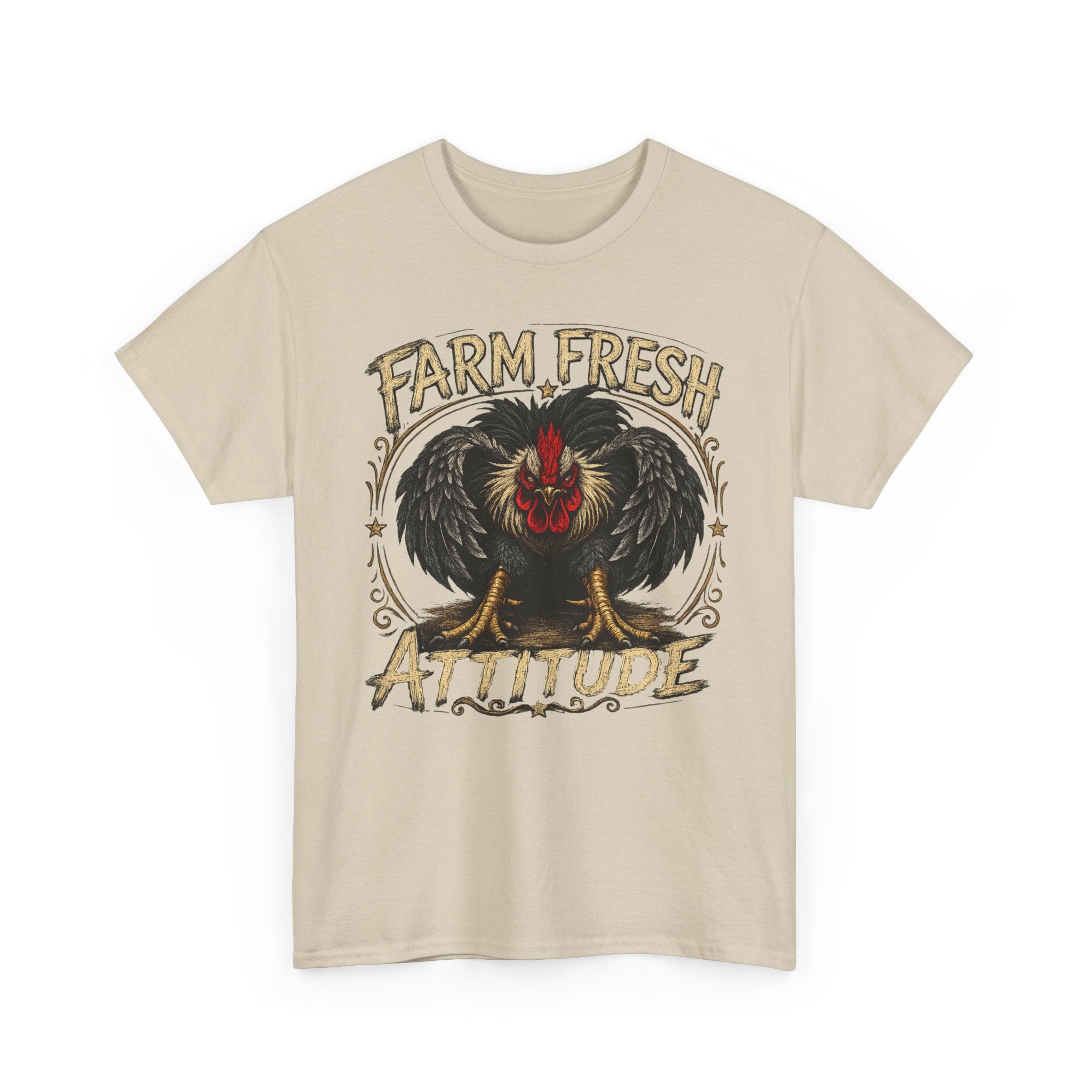 Farm Fresh Attitude T-Shirt — Rooster Vintage Farm Humor Tee