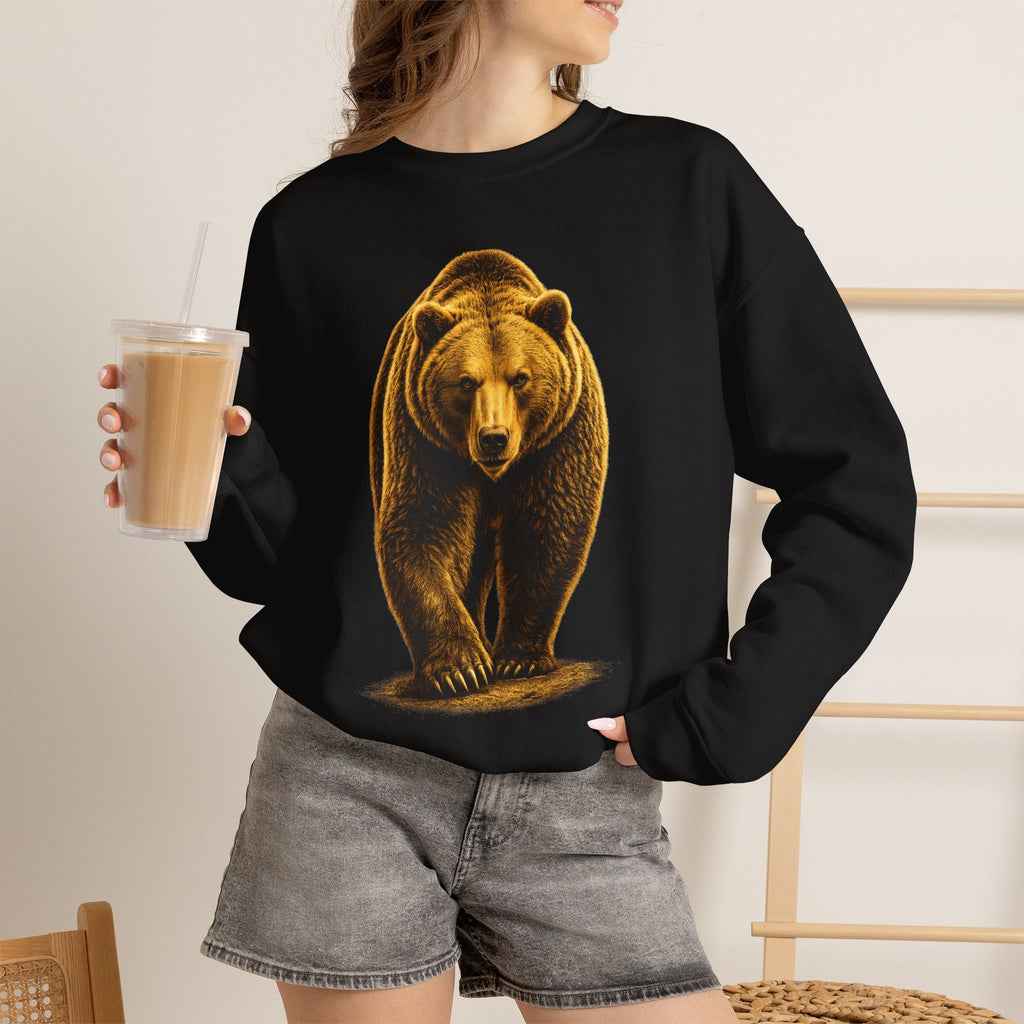 Grizzly Bear Crewneck Sweatshirt — Vintage Wildlife Graphic