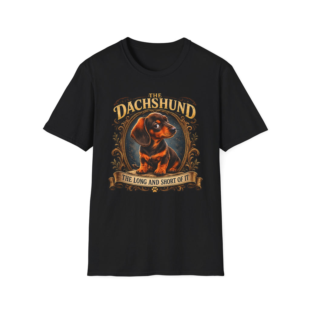 Dachshund T-Shirt — 'The Dachshund: The Long and Short of It' Vintage Dog Tee