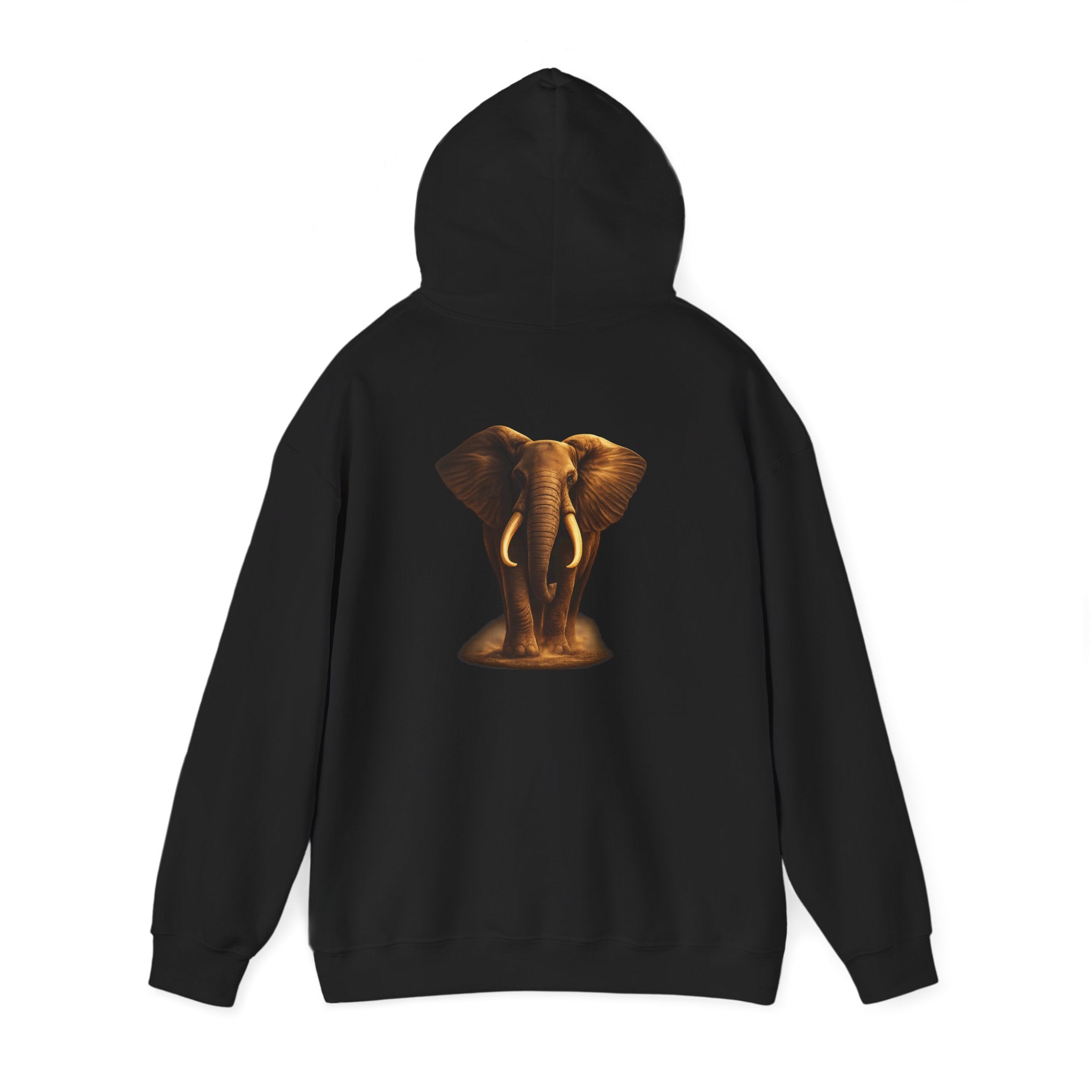 Elephant Portrait Hoodie — Majestic African Elephant Graphic Sweatshirt