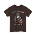 Happy Birthday America Dog Tee — Patriotic American Flag Bulldog T-Shirt