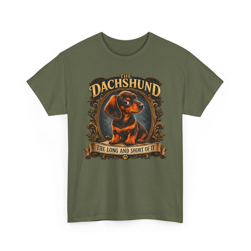 Dachshund Tee - "The Long and Short of It" Vintage Dog T-Shirt