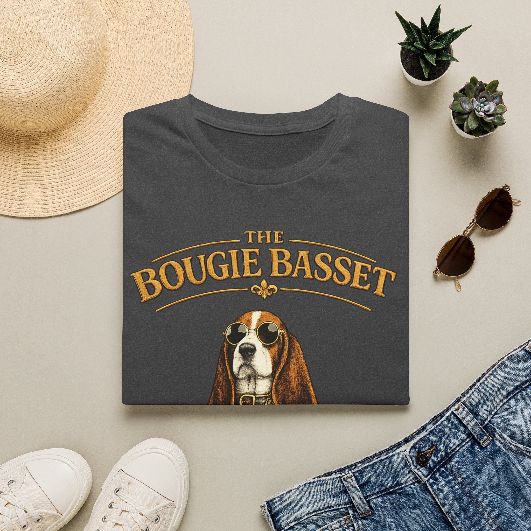 Basset Hound T-Shirt — "The Bougie Basset Hound Club" Graphic Tee