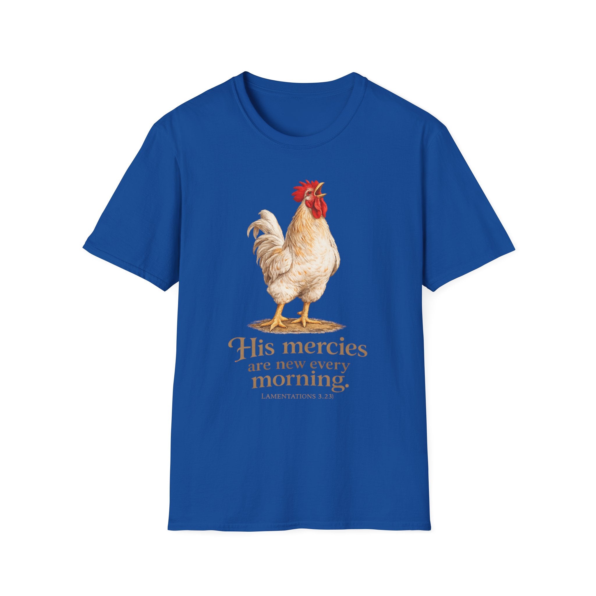 Rooster Morning Mercy T-Shirt – "His mercies are new every morning" Christian Tee