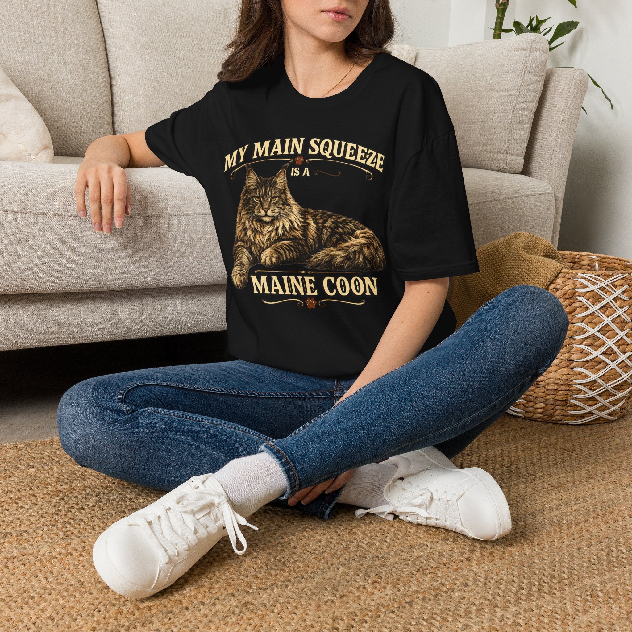 Maine Coon Cat T-Shirt — "My Main Squeeze" Graphic Tee