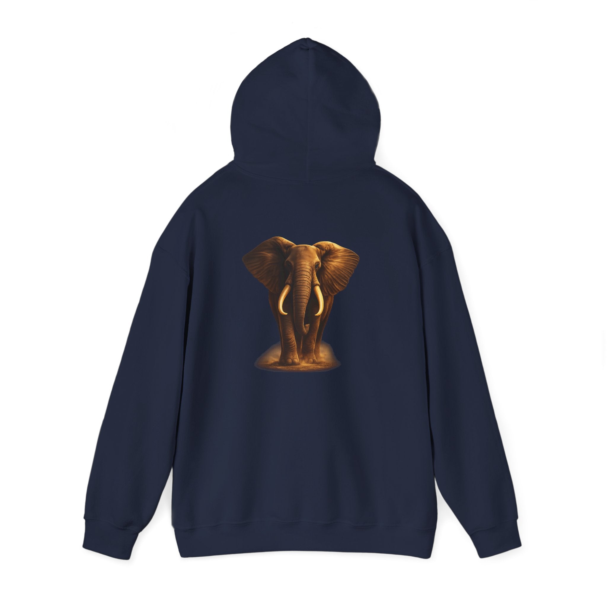 Elephant Portrait Hoodie — Majestic African Elephant Graphic Sweatshirt