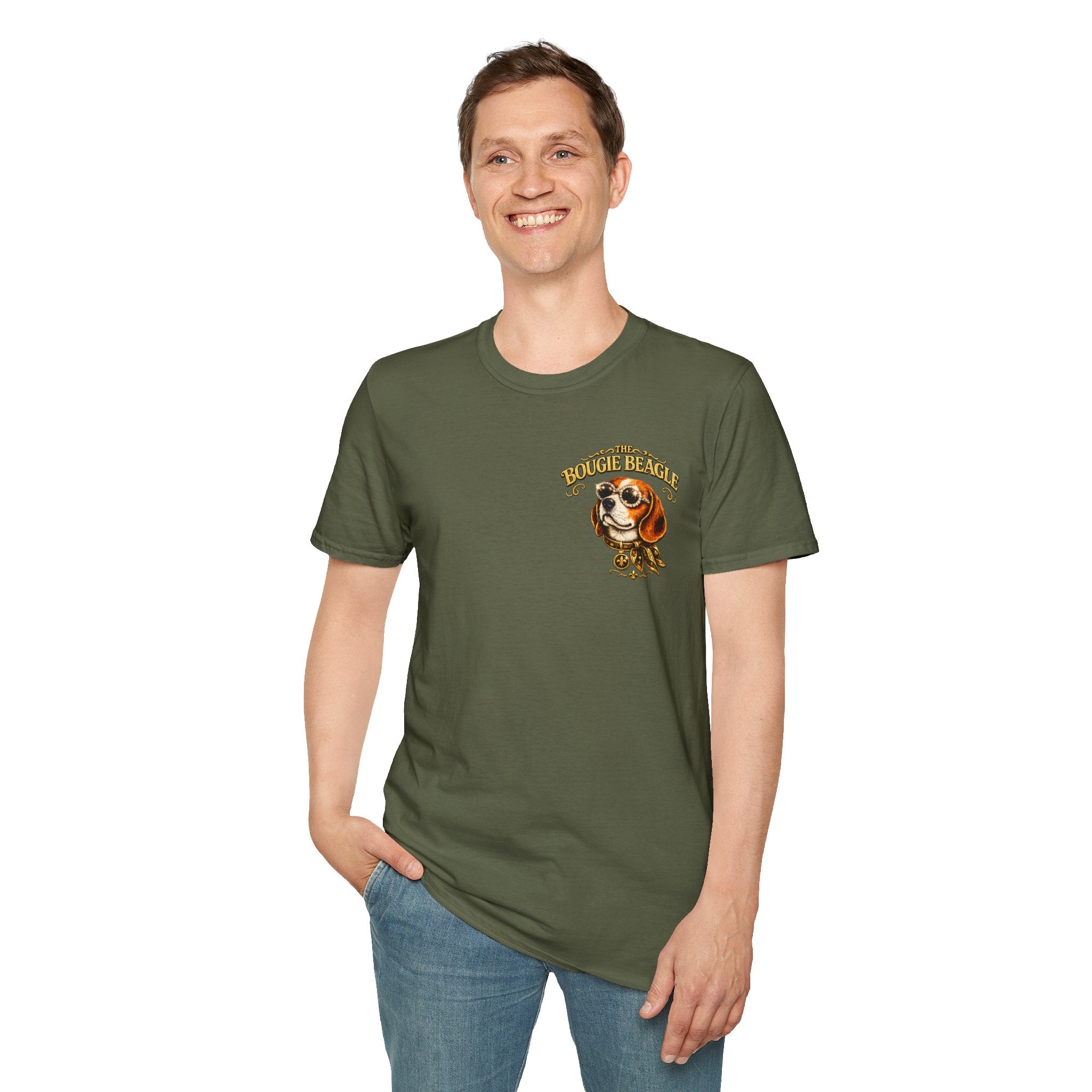 Beagle Vintage Tee- front and back print "Bougie Beagle" Graphic T-Shirt for Dog Lovers