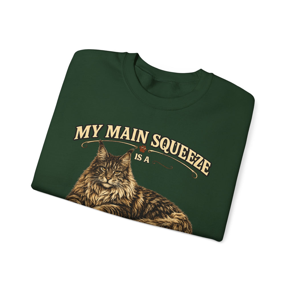 Maine Coon Sweatshirt - "My Main Squeeze" Cat Lover Crewneck
