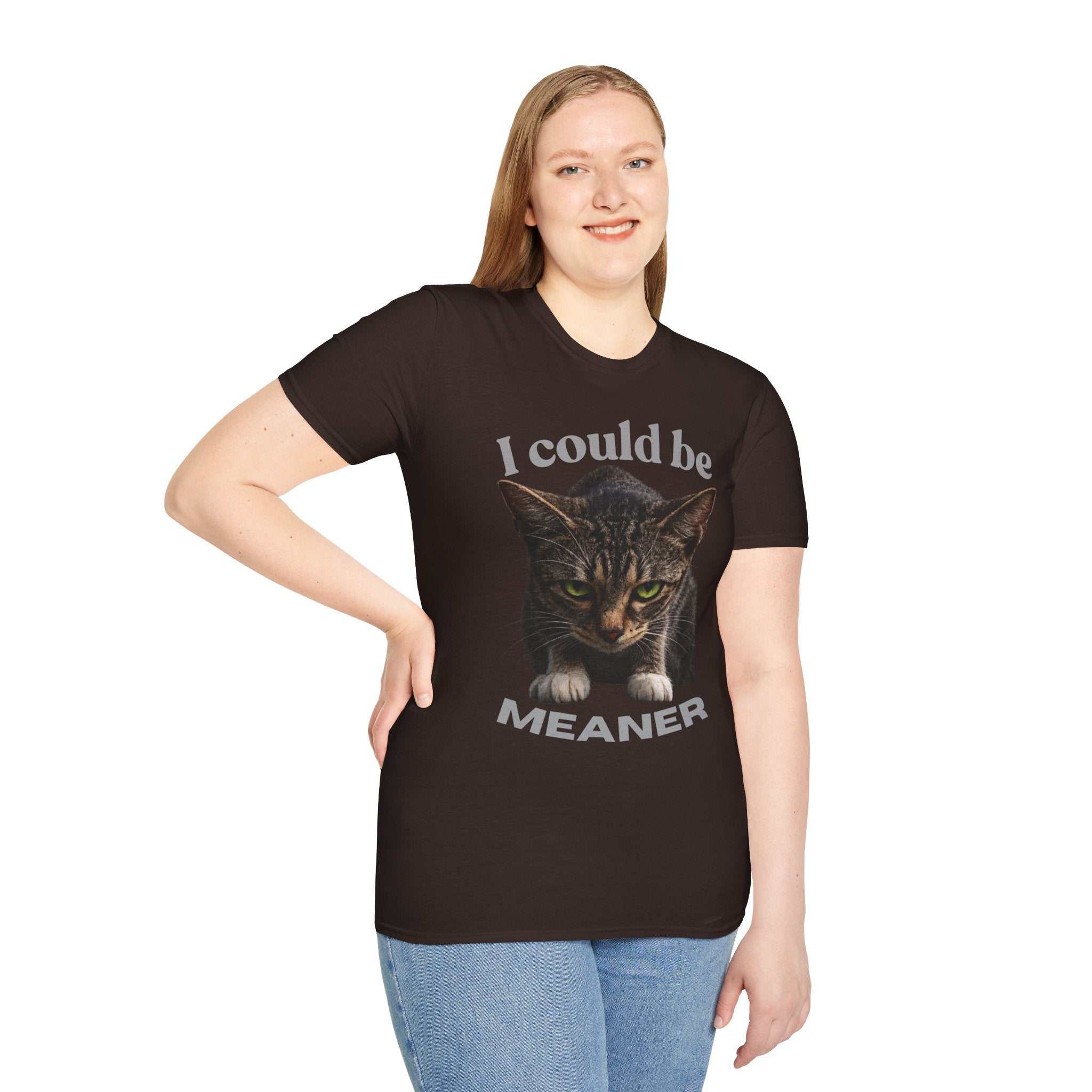 T-Shirt — I Could Be Meaner Cat Graphic Tee