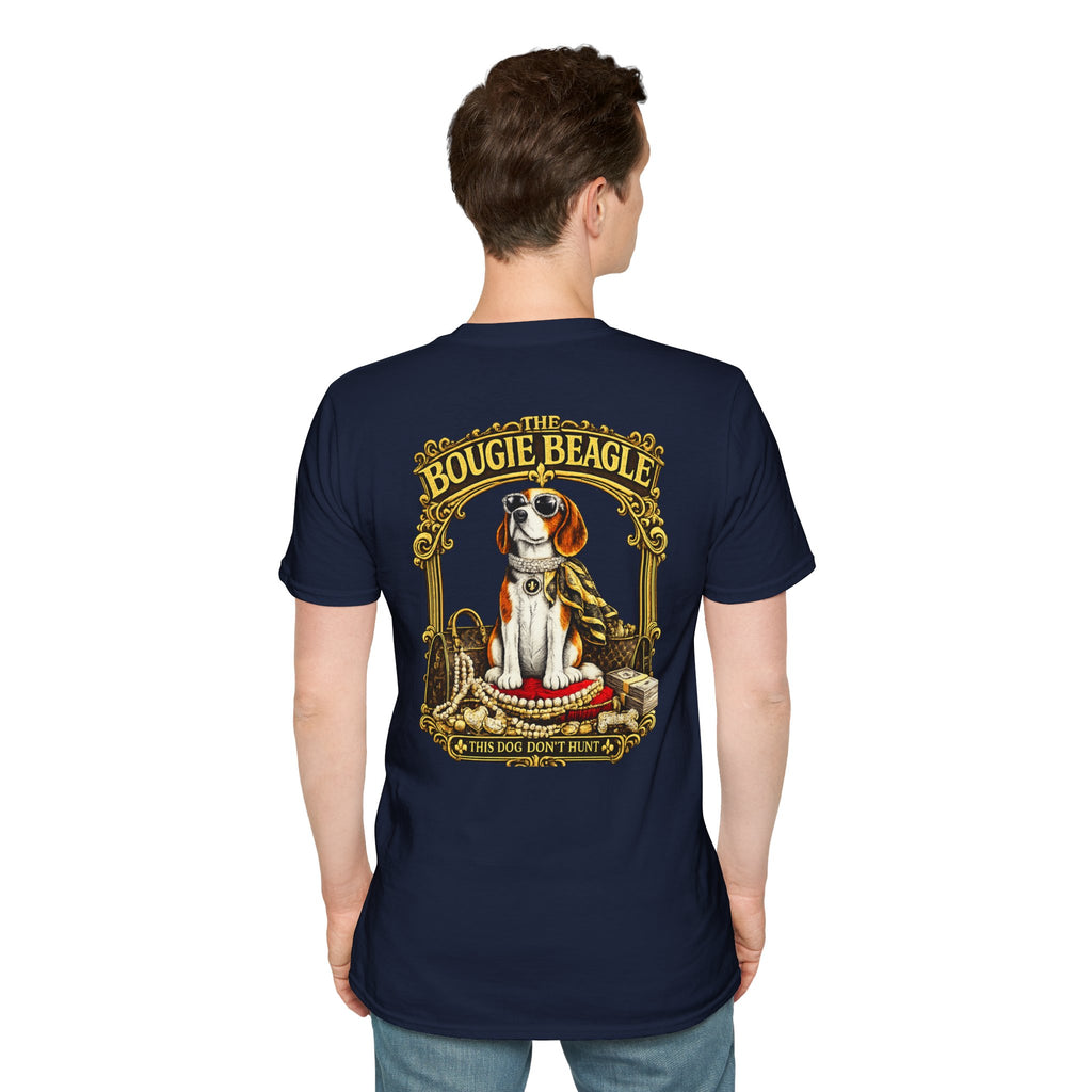 Beagle Vintage Tee- front and back print "Bougie Beagle" Graphic T-Shirt for Dog Lovers