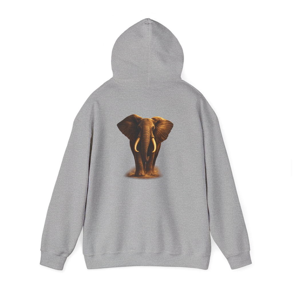 Elephant Portrait Hoodie — Majestic African Elephant Graphic Sweatshirt