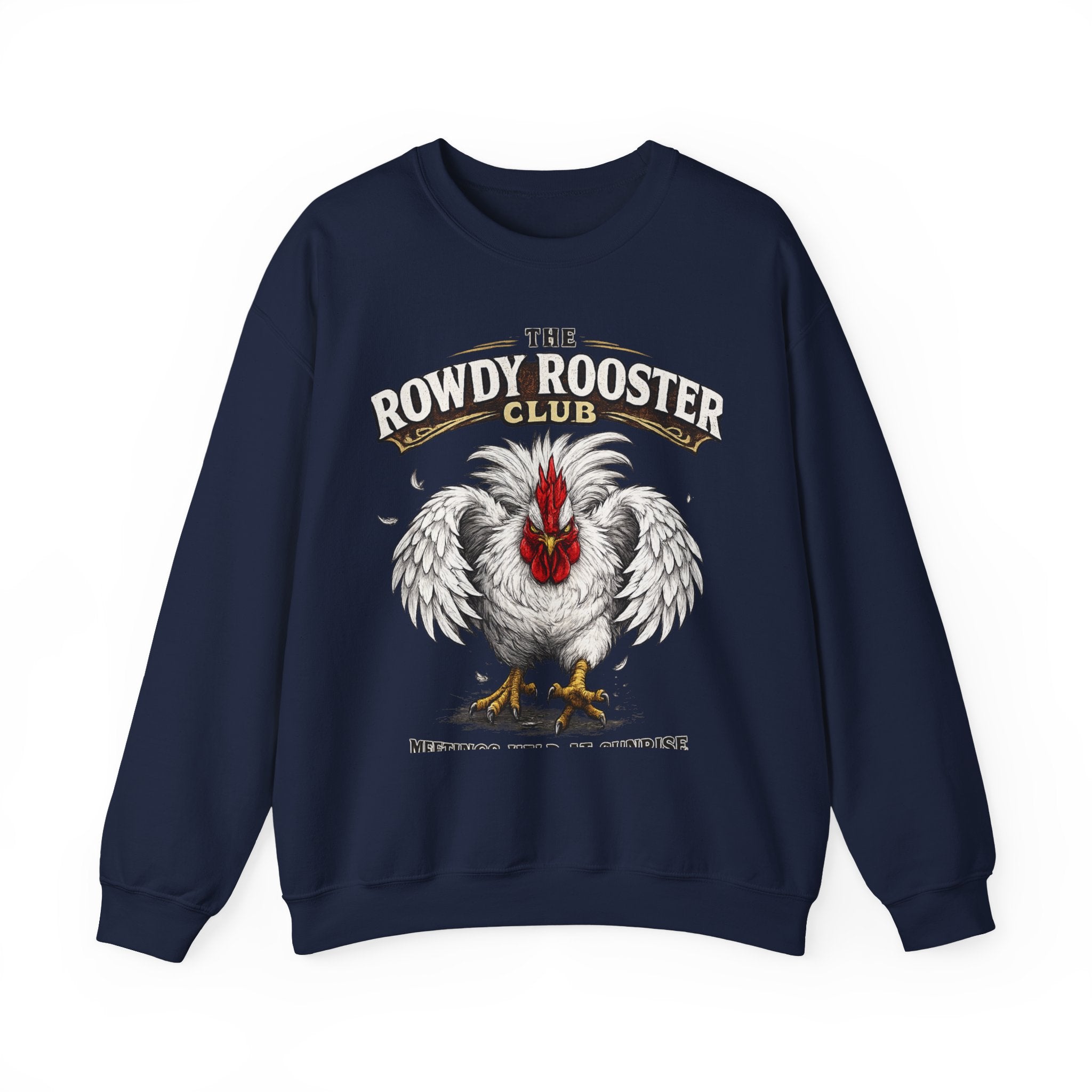 Rowdy Rooster Club Crewneck Sweatshirt – Vintage Rooster Graphic Pullover