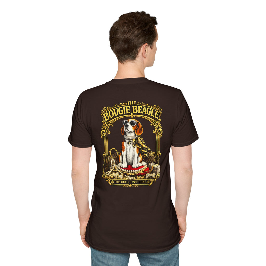 Beagle Vintage Tee- front and back print "Bougie Beagle" Graphic T-Shirt for Dog Lovers