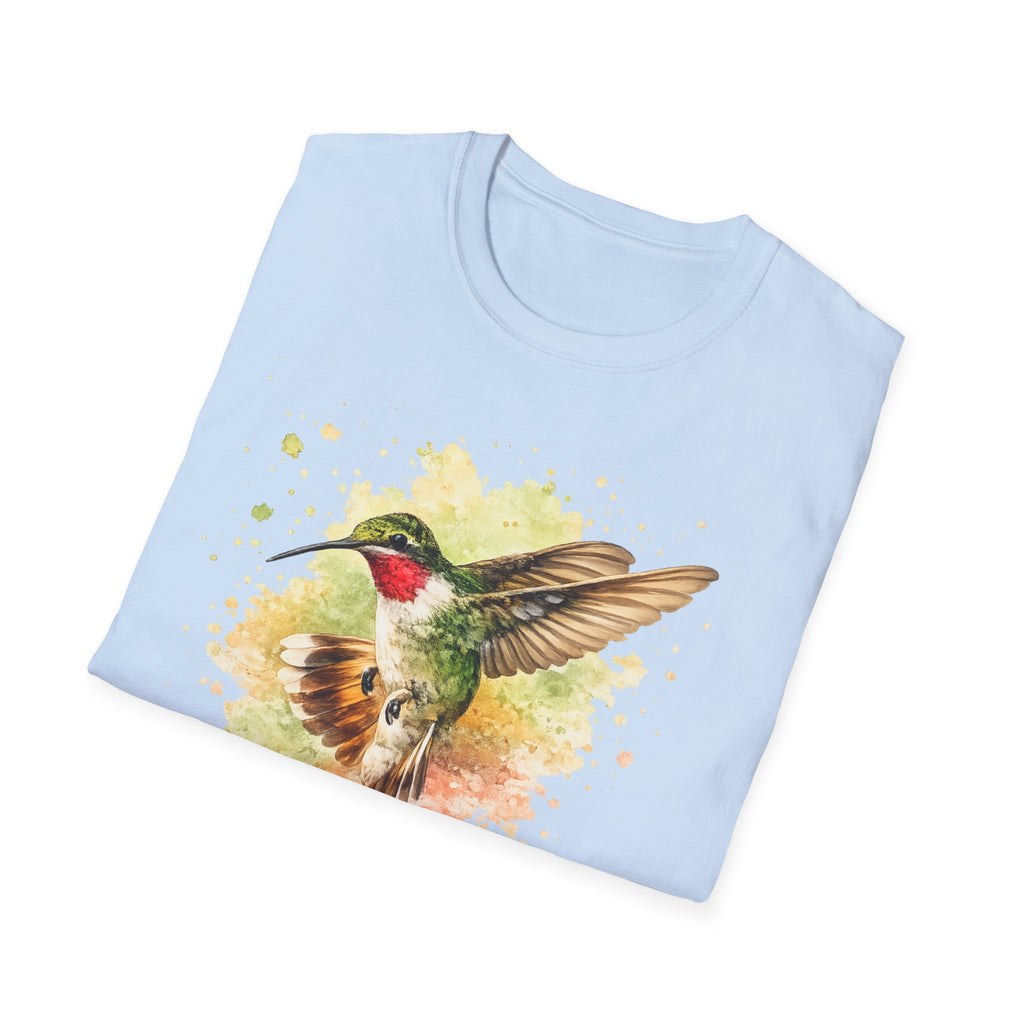 Hummingbird Watercolor T-Shirt — Artistic Bird Nature Tee