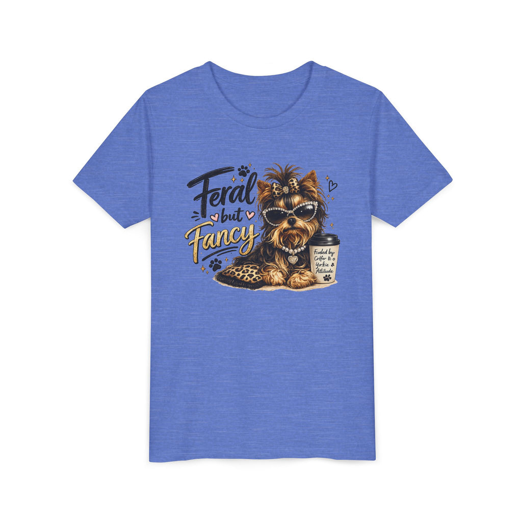 Yorkie youth Tee — "Feral but Fancy" Yorkie Graphic Shirt