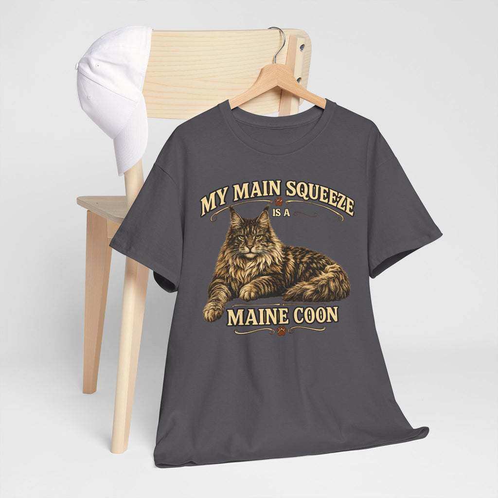 Maine Coon Cat T-Shirt — "My Main Squeeze" Vintage Cat Lover Tee