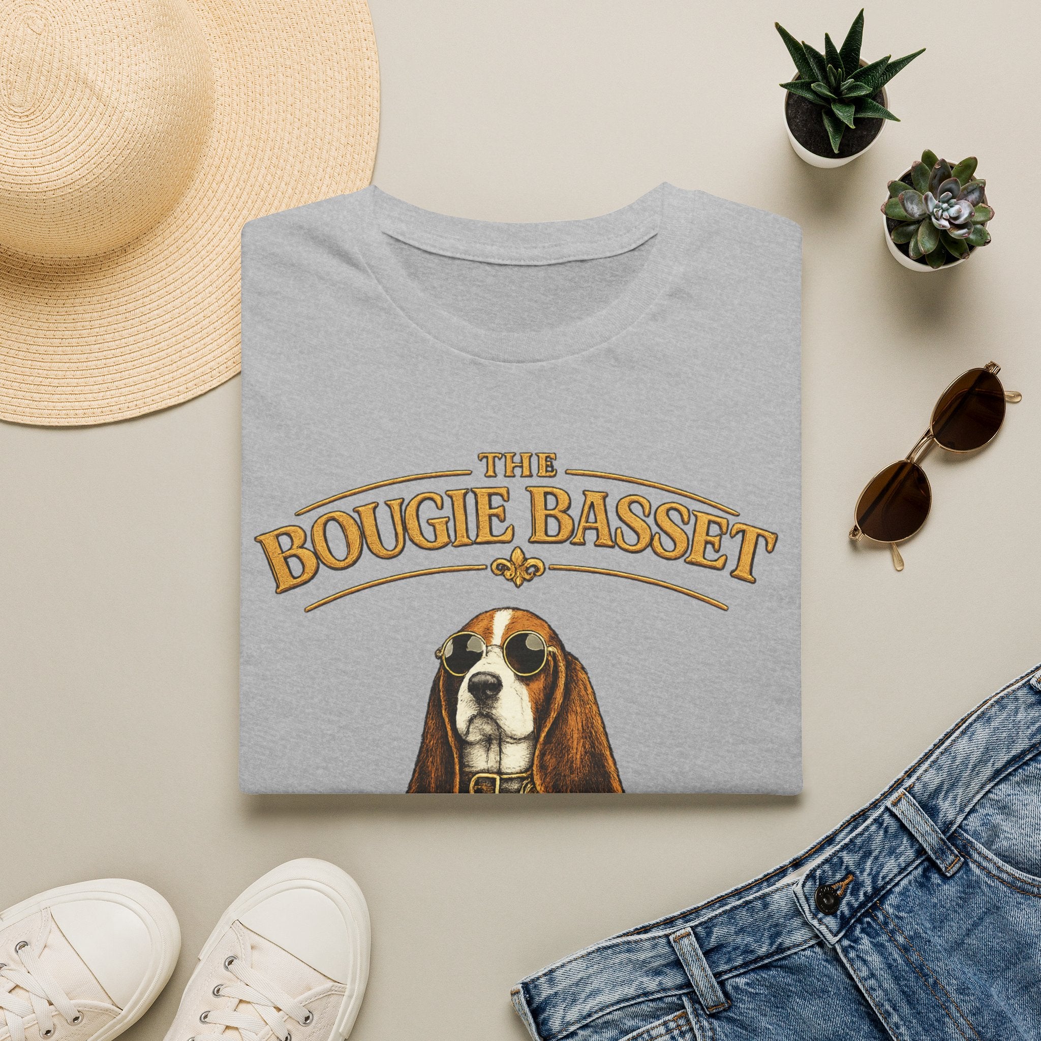 Basset Hound T-Shirt — "The Bougie Basset Hound Club" Graphic Tee