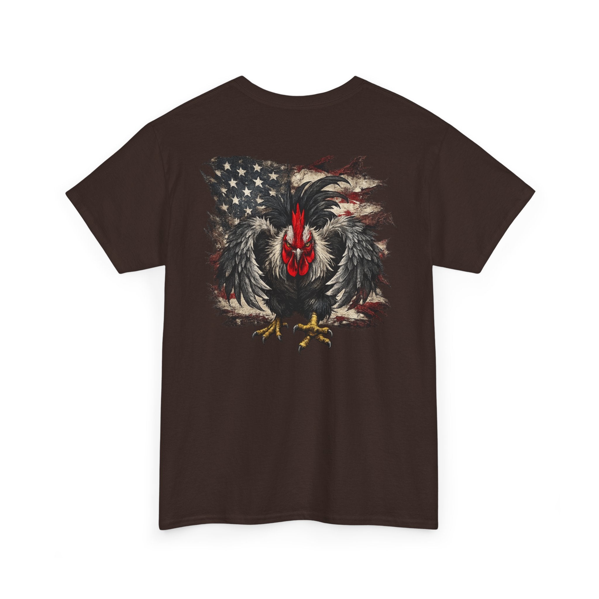 Patriotic Rooster Tee - American Flag Chicken Graphic T-Shirt