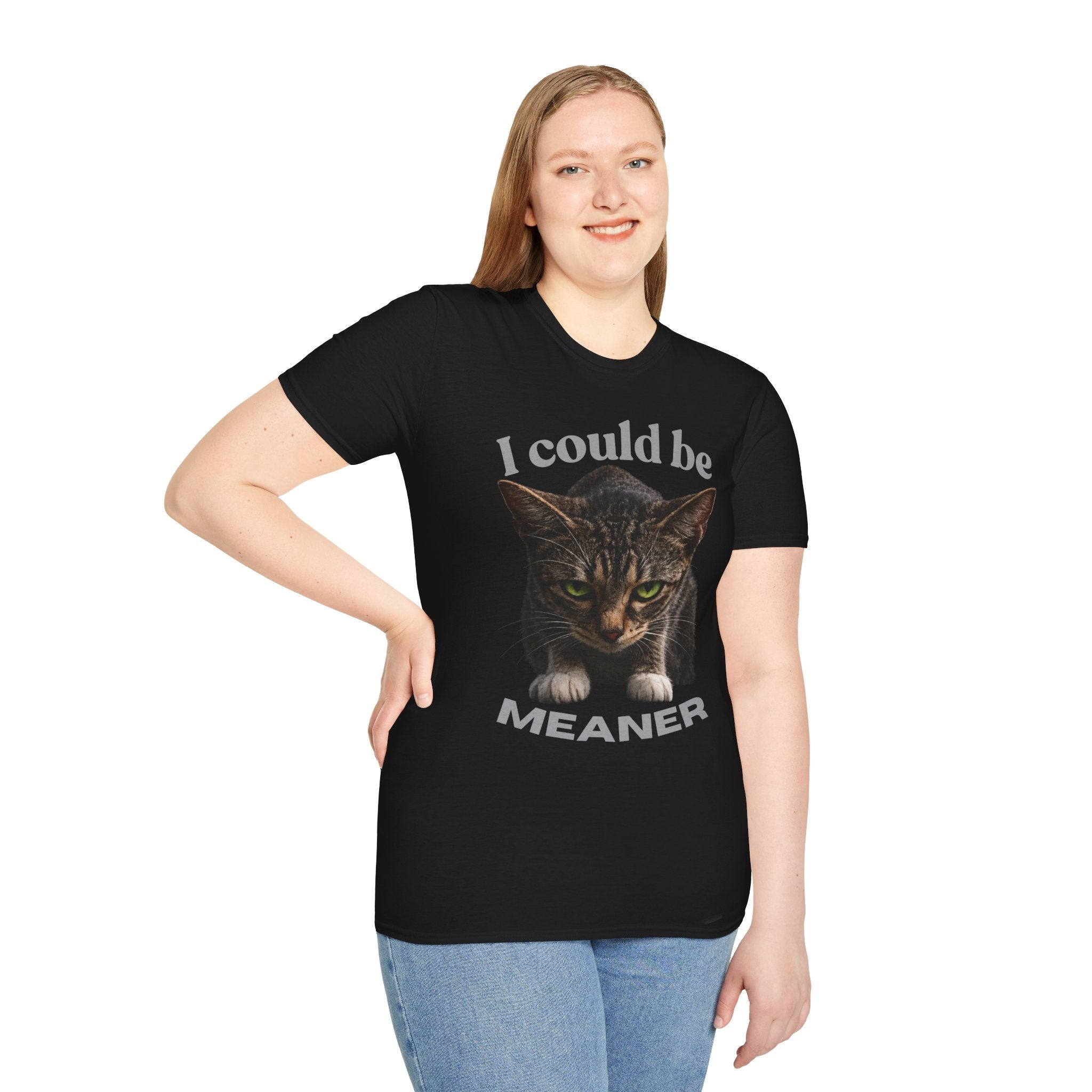 T-Shirt — I Could Be Meaner Cat Graphic Tee