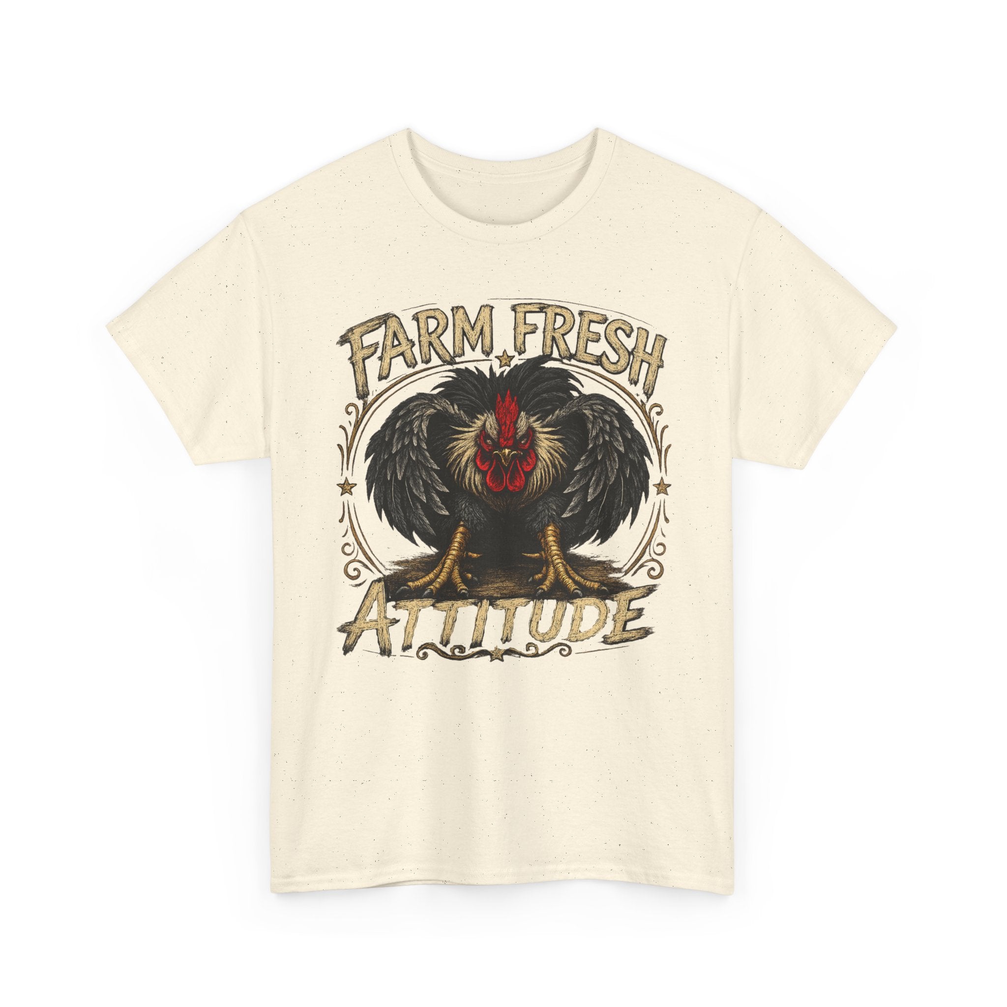Farm Fresh Attitude T-Shirt — Rooster Vintage Farm Humor Tee