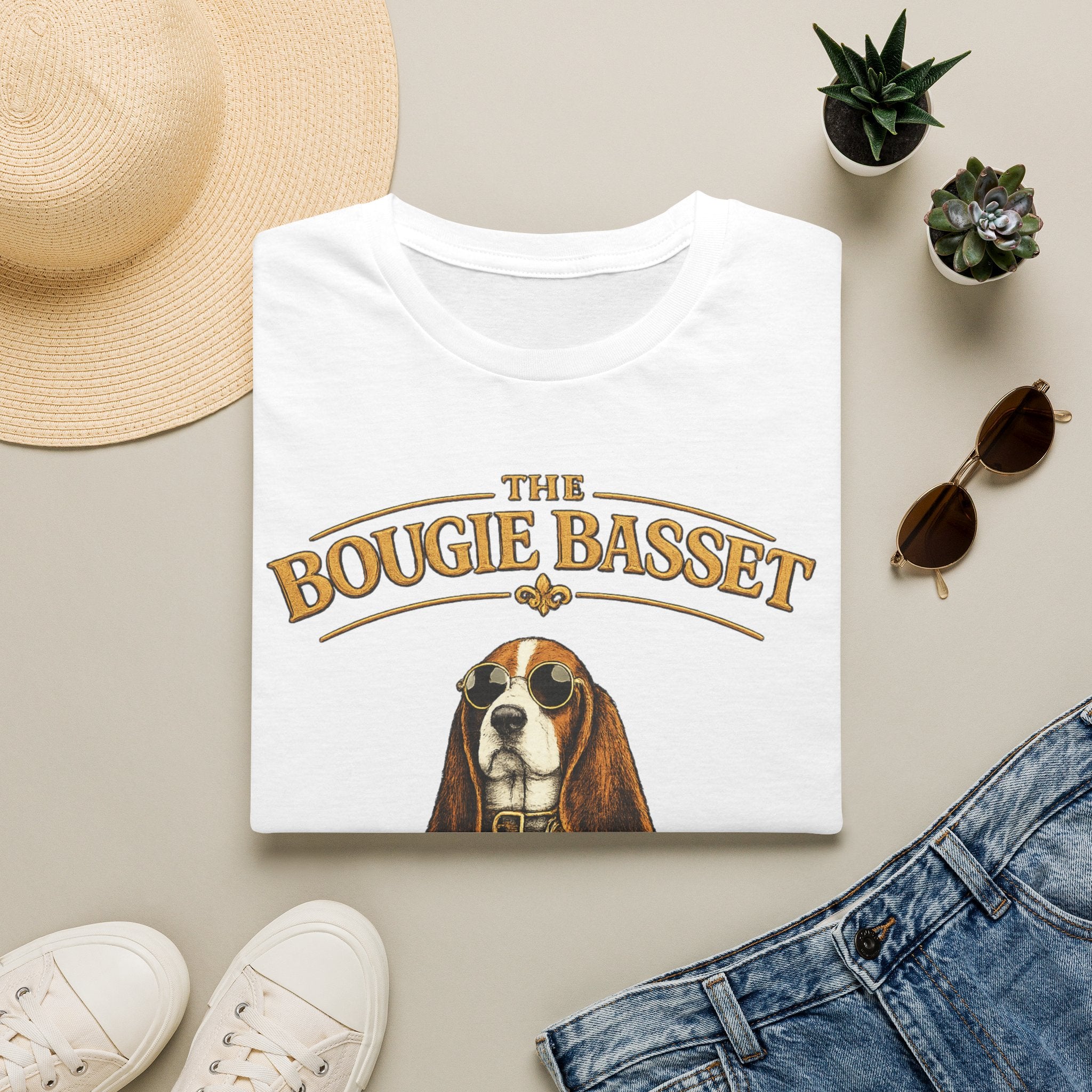 Basset Hound T-Shirt — "The Bougie Basset Hound Club" Graphic Tee