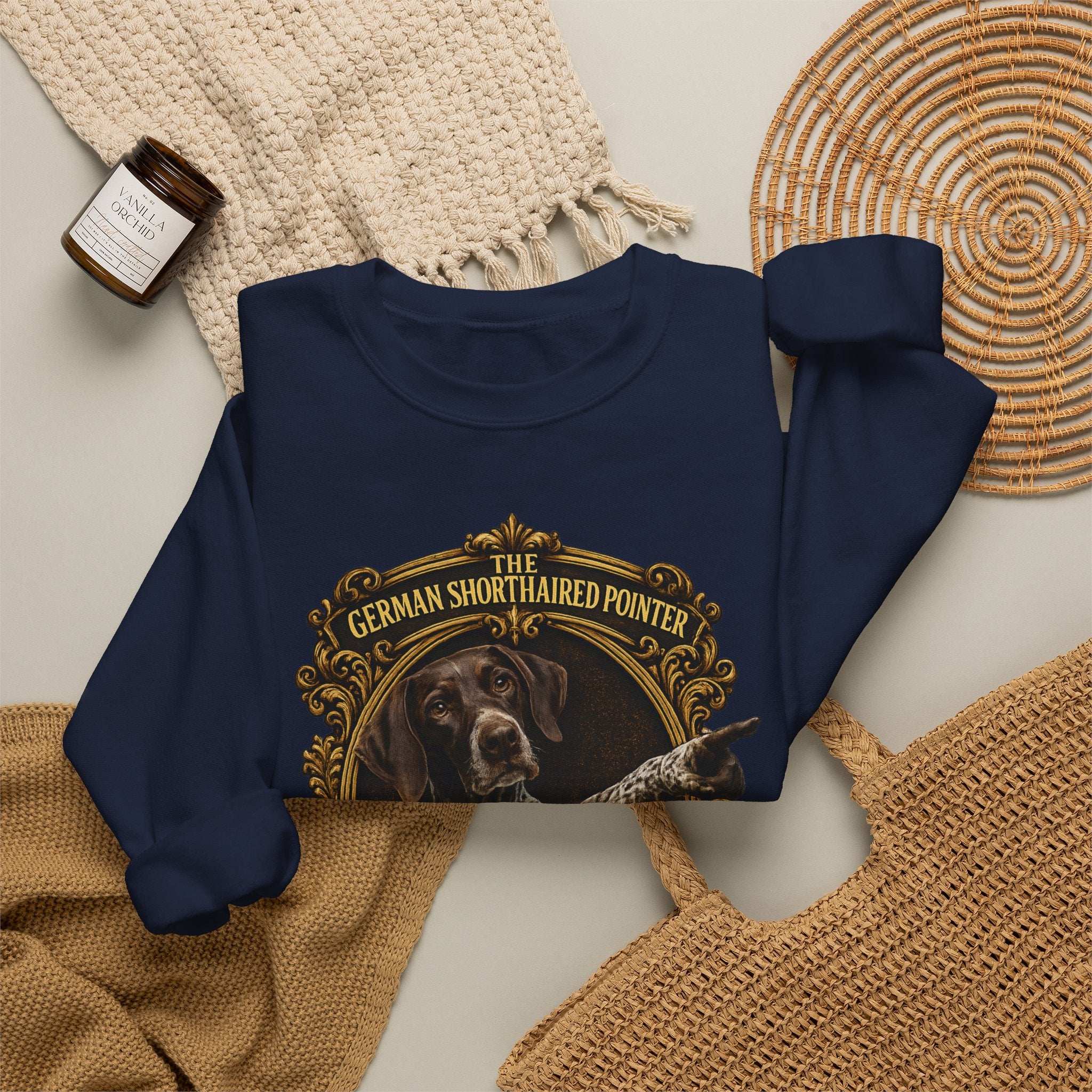 German Shorthaired Pointer -Crewneck Sweatshirt —  "It's Over There" Graphic
