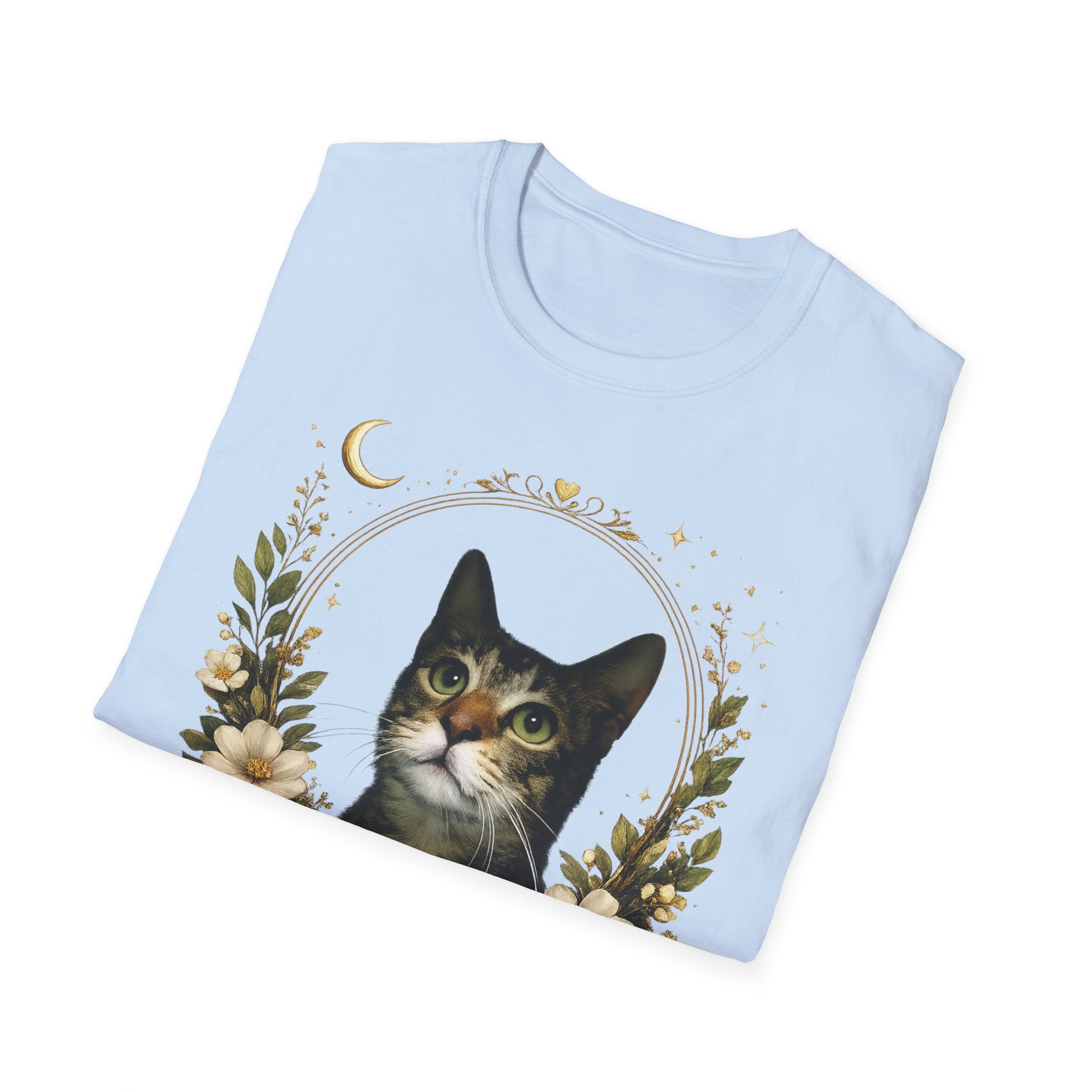 Cat Portrait T-Shirt – Vintage Floral Tabby Tee