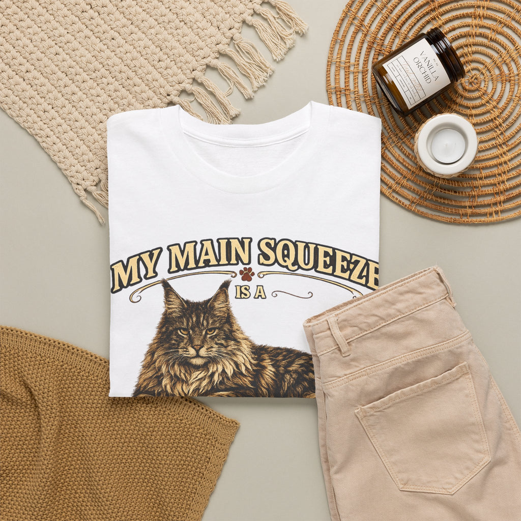 Maine Coon Cat T-Shirt — "My Main Squeeze" Vintage Cat Lover Tee