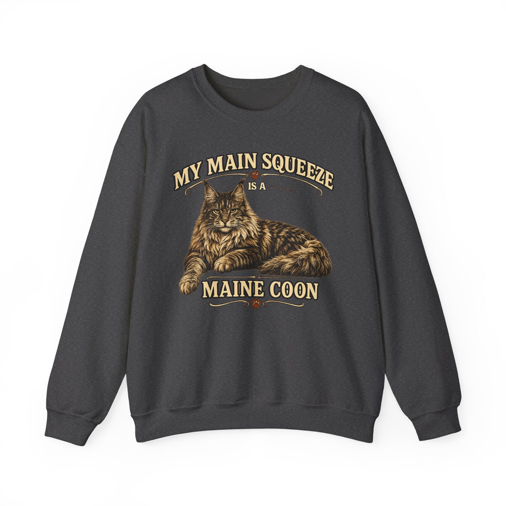 Maine Coon Sweatshirt - "My Main Squeeze" Cat Lover Crewneck