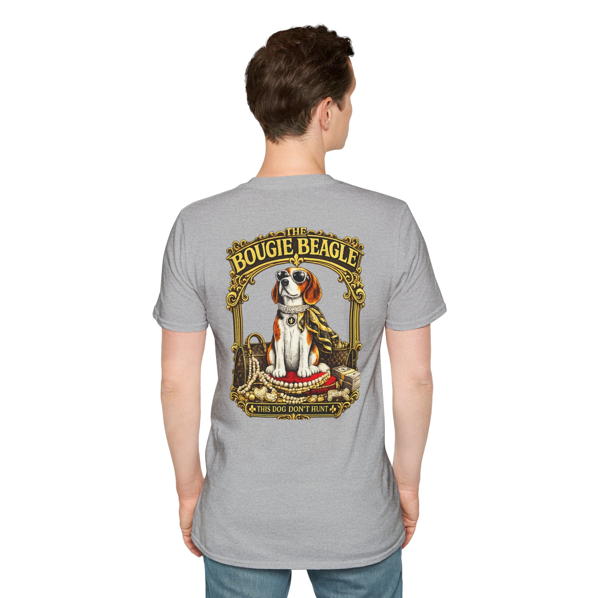 Beagle Vintage Tee- front and back print "Bougie Beagle" Graphic T-Shirt for Dog Lovers