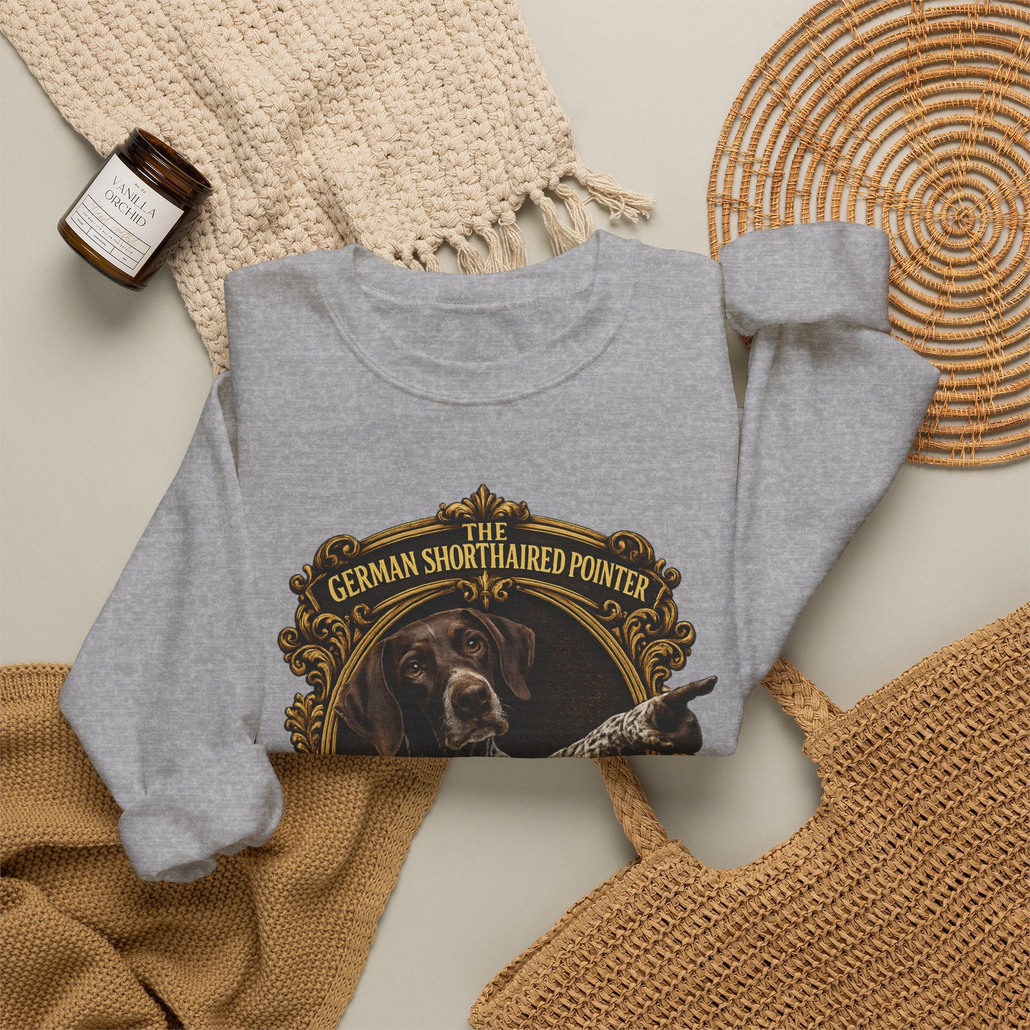German Shorthaired Pointer -Crewneck Sweatshirt —  "It's Over There" Graphic