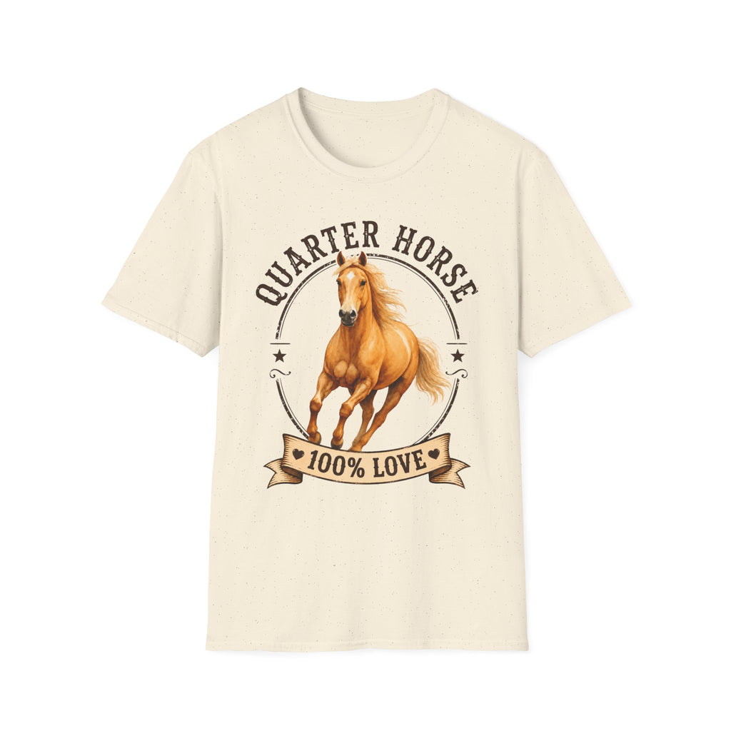 Quarter Horse T-Shirt — 'Quarter Horse 100% Love' Graphic Tee for Horse Lovers