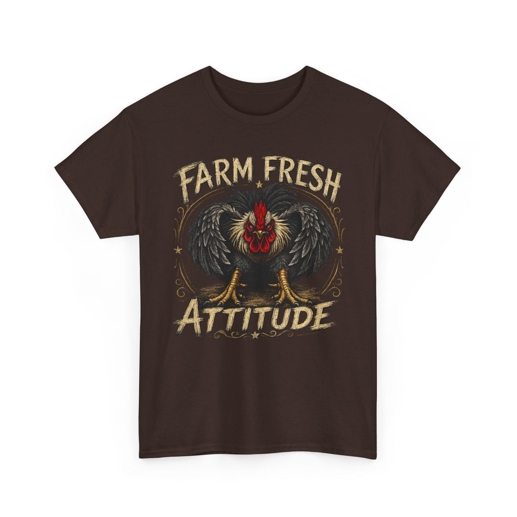 Farm Fresh Attitude T-Shirt — Rooster Vintage Farm Humor Tee
