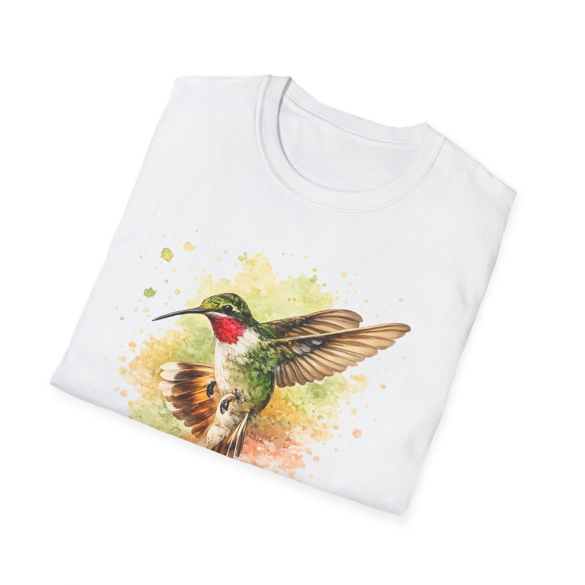 Hummingbird Watercolor T-Shirt — Artistic Bird Nature Tee