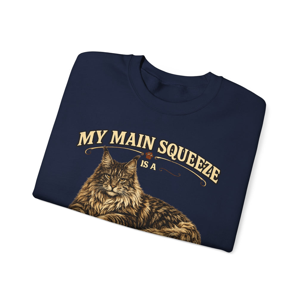 Maine Coon Sweatshirt - "My Main Squeeze" Cat Lover Crewneck