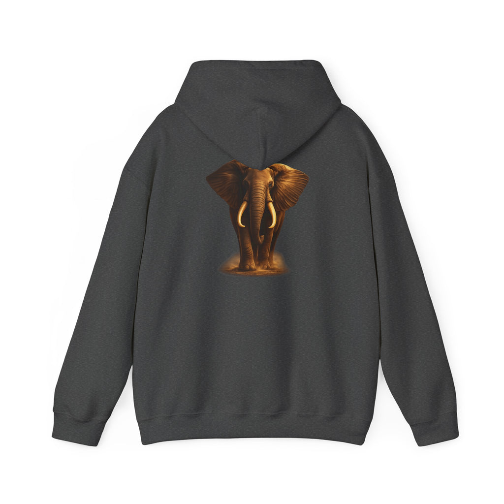 Elephant Portrait Hoodie — Majestic African Elephant Graphic Sweatshirt