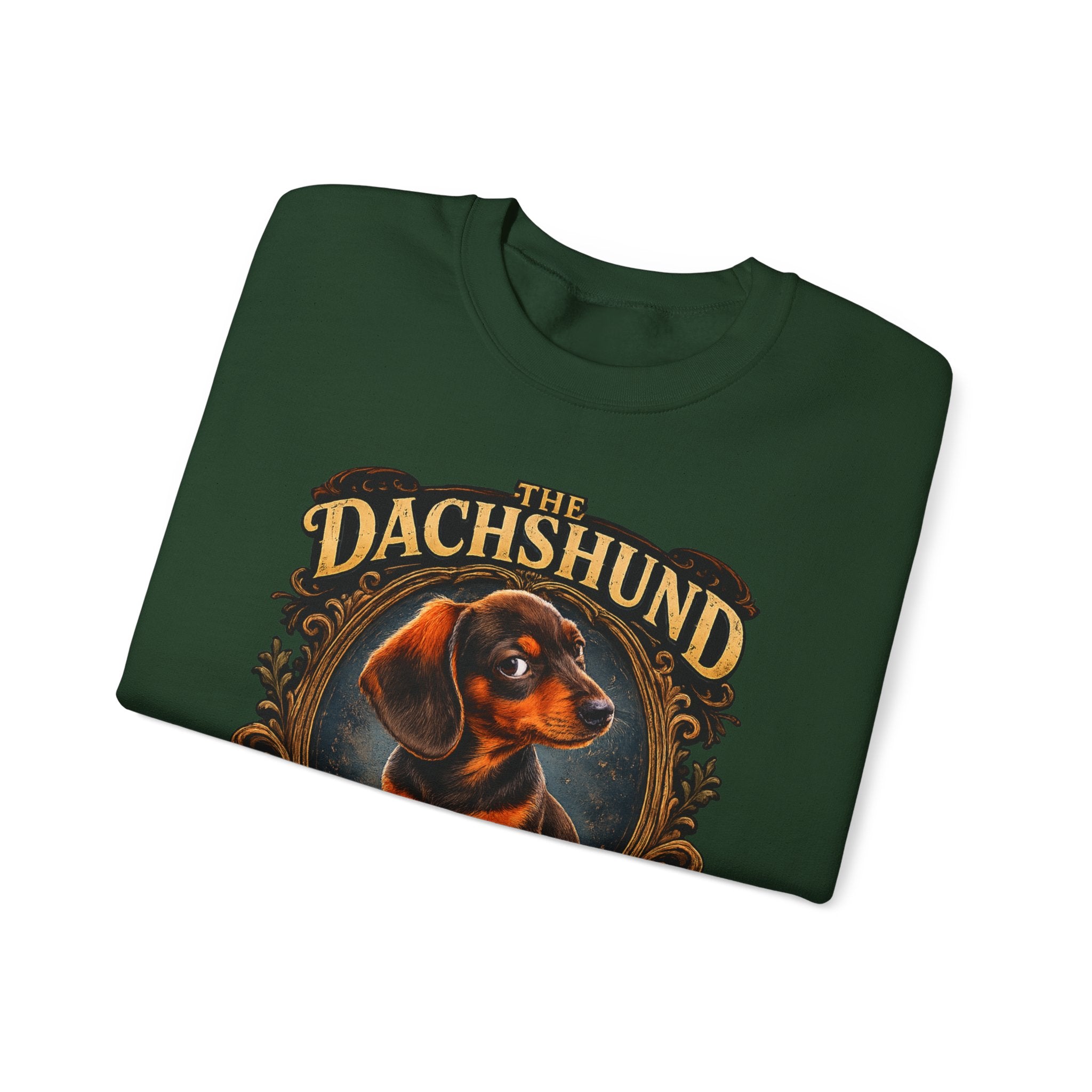 Dachshund Crewneck Sweatshirt - "The Dachshund: The Long and Short of It" Vintage Dog Portrait